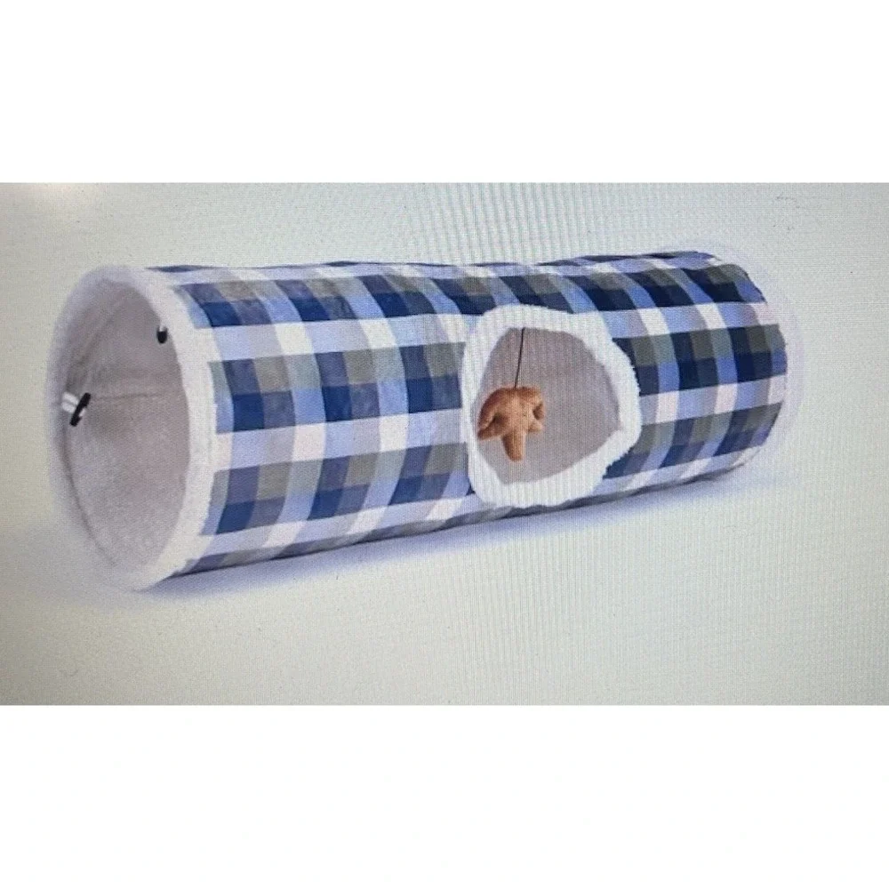 YOULY Plaid Cozy Cat Tunnel NEW